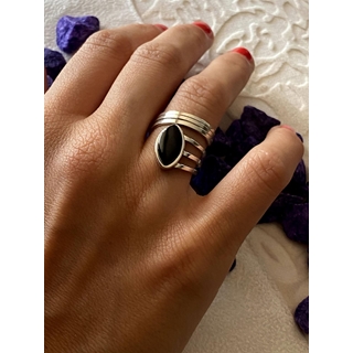 Anillo plata y azabache Colección Cobra - Imagen 2