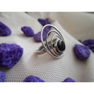 Anillo Plata y Azabache Coleccón Diana, redondo - Imagen 2