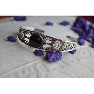 Brazalete en Plata y Aabache, colección Melibea - Imagen 2