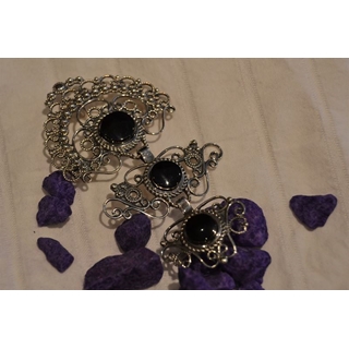 Broche aderezo en Plata y Azabache - Imagen 2