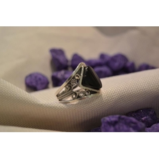 Cinta Plata y Azabache, azabache cuadrado elevado - Imagen 2