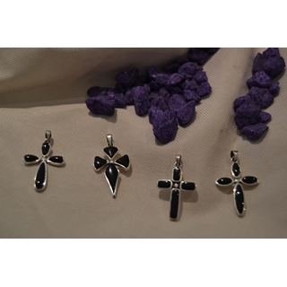 Colgante Plata y Azabache Colección Cruz de Compostela, recta - Imagen 2