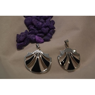 Colgante Plata y Azabache Colección Conchas del Peregrino, sin filigrana - Imagen 2