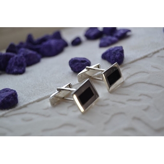 Gemelo en Plata y Azabache, en Plata lisa rectangular y Azabache rectangular - Imagen 2