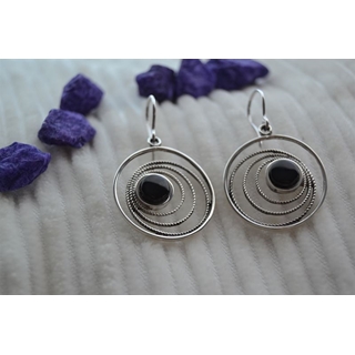 Pendiente en Plata y Azabache, de la colección Geometrics - Imagen 2