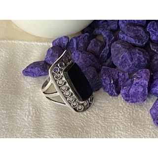 Sortija plata y azabache - Imagen 2